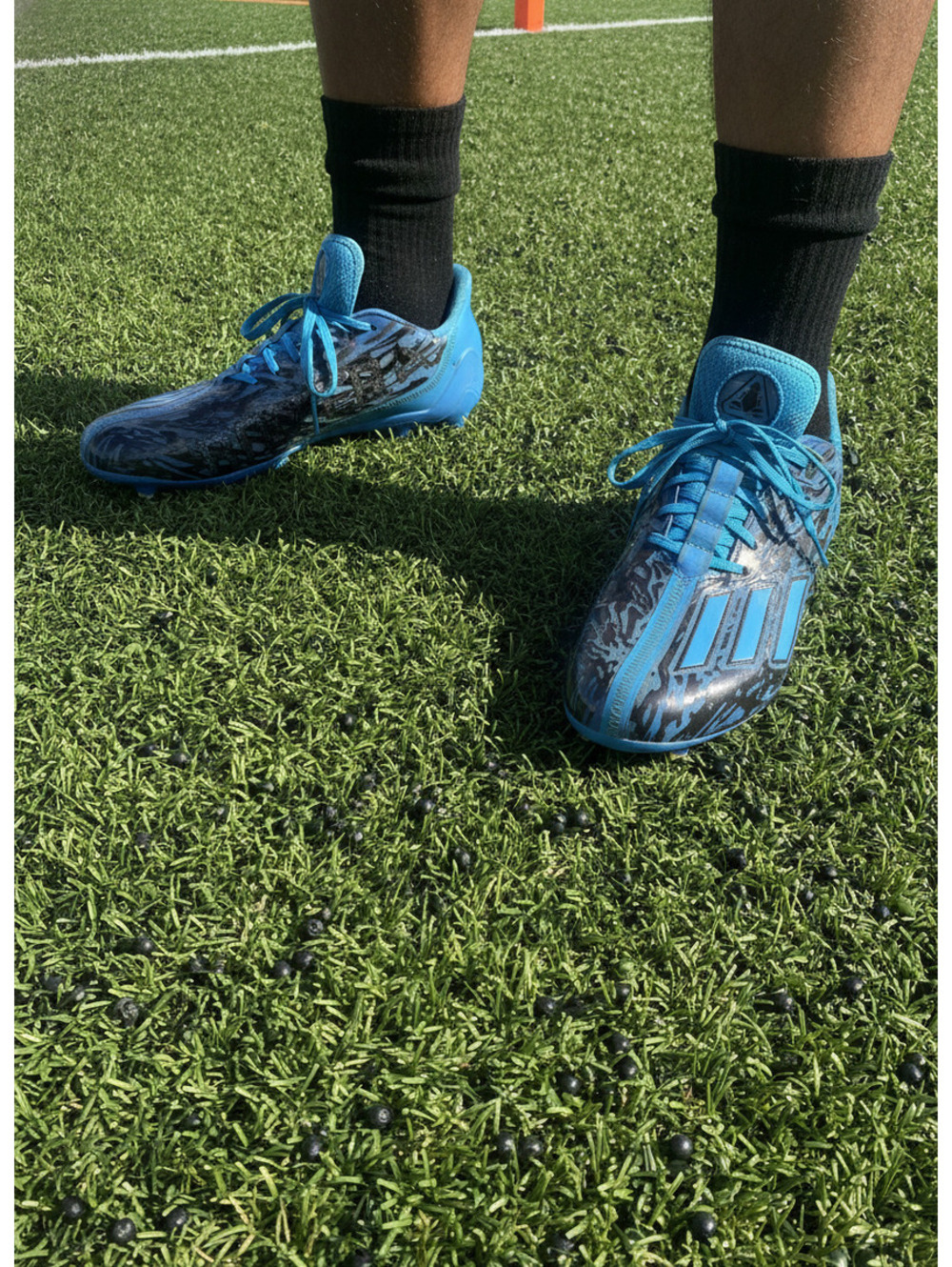 Adidas Football Cleats Blue and Black Size 10